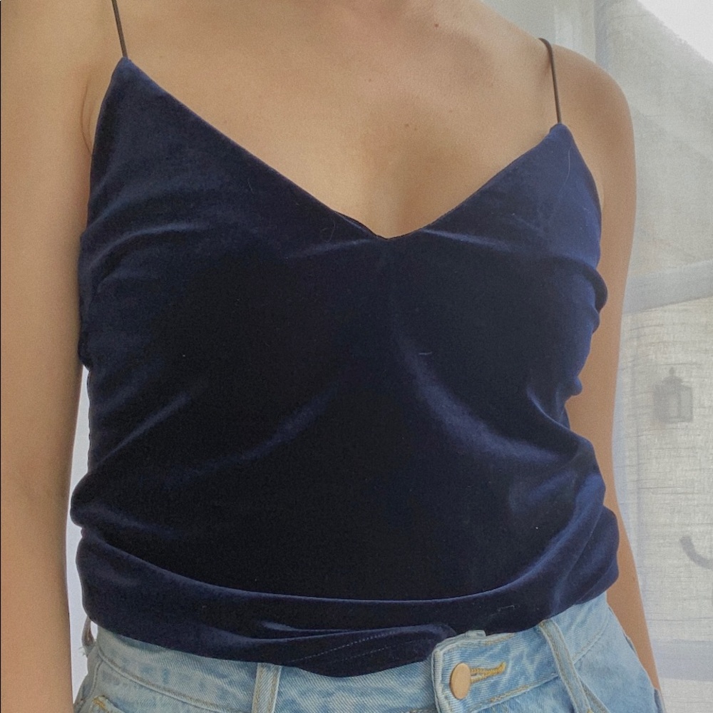 Blue velvet top